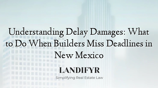 Understanding Delay Damages: What to Do When Builders Miss Deadlines in New Mexico