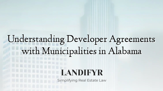 Understanding Developer Agreements with Municipalities in Alabama