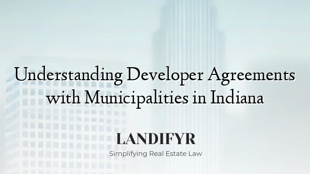Understanding Developer Agreements with Municipalities in Indiana