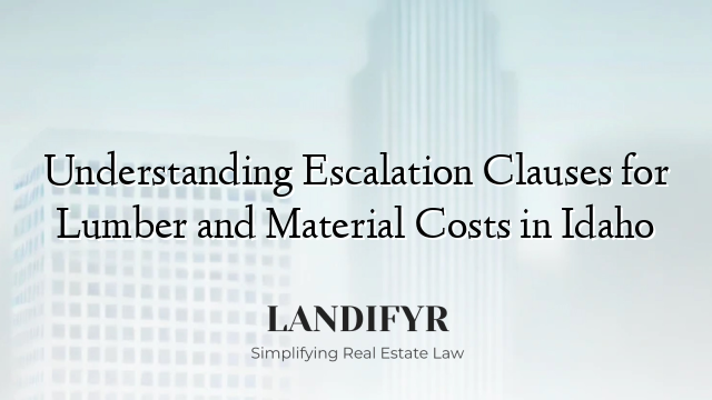 Understanding Escalation Clauses for Lumber and Material Costs in Idaho