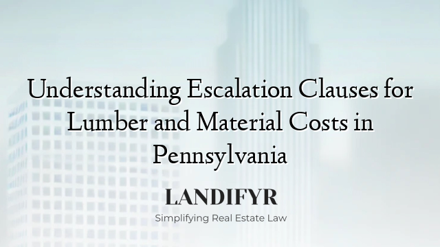 Understanding Escalation Clauses for Lumber and Material Costs in Pennsylvania