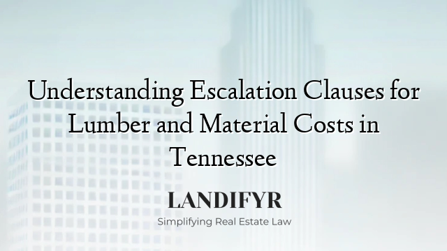 Understanding Escalation Clauses for Lumber and Material Costs in Tennessee