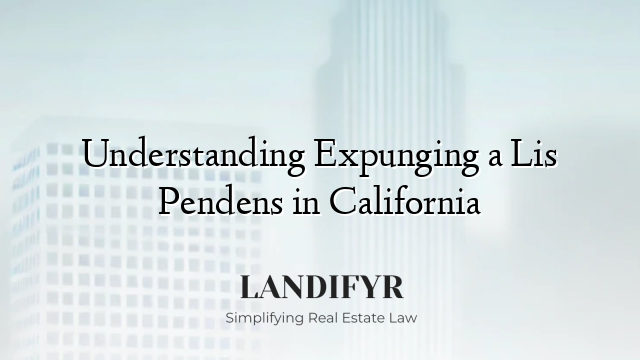 Understanding Expunging a Lis Pendens in California