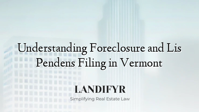 Understanding Foreclosure and Lis Pendens Filing in Vermont