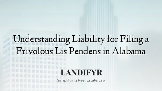 Understanding Liability for Filing a Frivolous Lis Pendens in Alabama