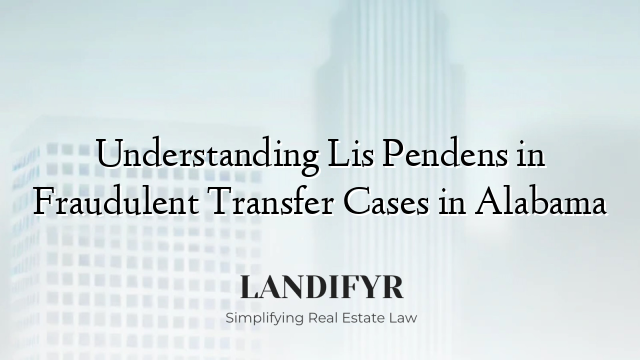 Understanding Lis Pendens in Fraudulent Transfer Cases in Alabama