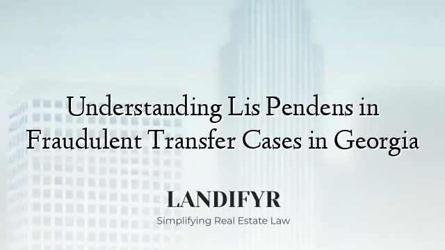 Understanding Lis Pendens in Fraudulent Transfer Cases in Georgia