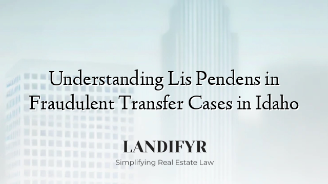 Understanding Lis Pendens in Fraudulent Transfer Cases in Idaho
