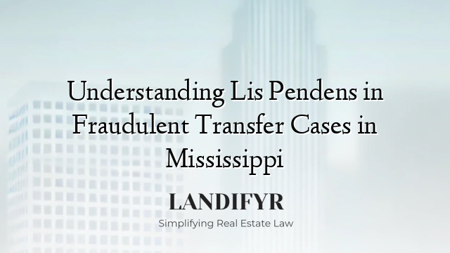 Understanding Lis Pendens in Fraudulent Transfer Cases in Mississippi