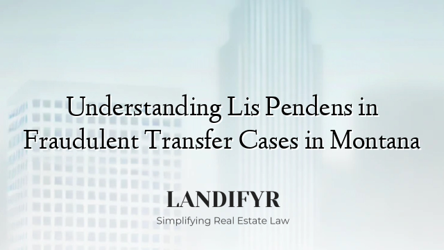 Understanding Lis Pendens in Fraudulent Transfer Cases in Montana