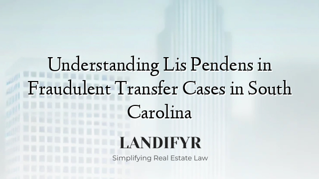 Understanding Lis Pendens in Fraudulent Transfer Cases in South Carolina