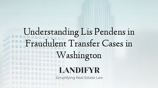 Understanding Lis Pendens in Fraudulent Transfer Cases in Washington