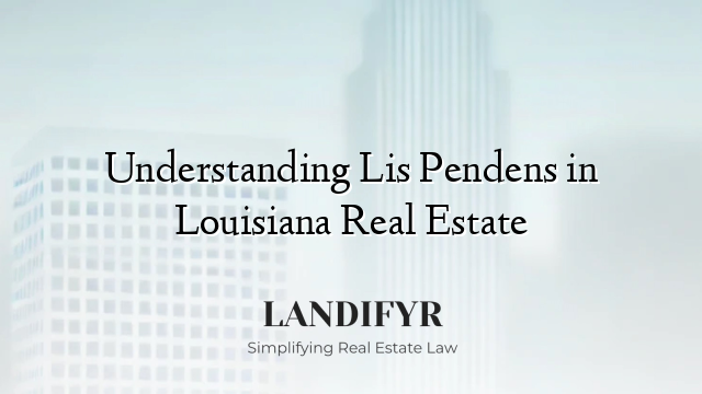 Understanding Lis Pendens in Louisiana Real Estate