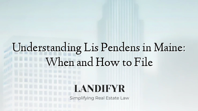 Understanding Lis Pendens in Maine: When and How to File