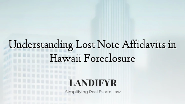 Understanding Lost Note Affidavits in Hawaii Foreclosure