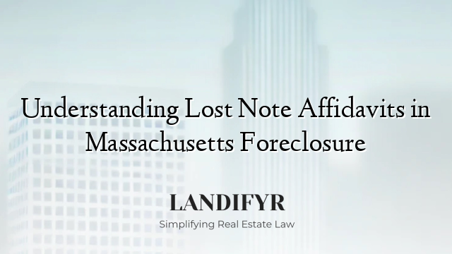 Understanding Lost Note Affidavits in Massachusetts Foreclosure