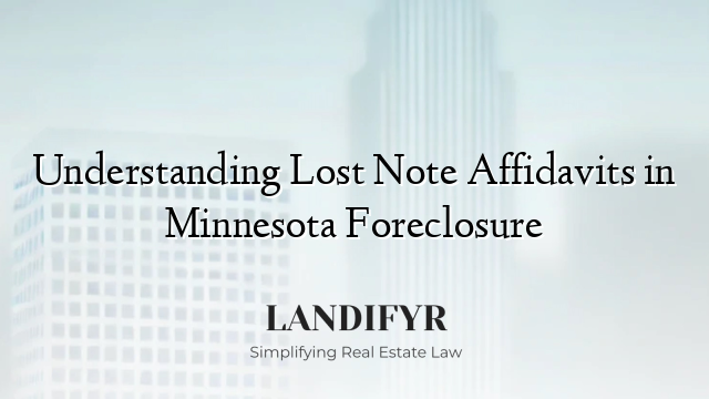 Understanding Lost Note Affidavits in Minnesota Foreclosure