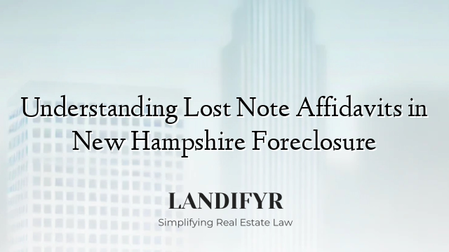 Understanding Lost Note Affidavits in New Hampshire Foreclosure