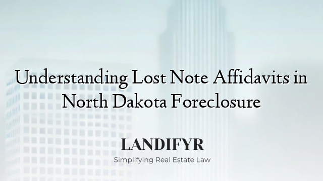 Understanding Lost Note Affidavits in North Dakota Foreclosure