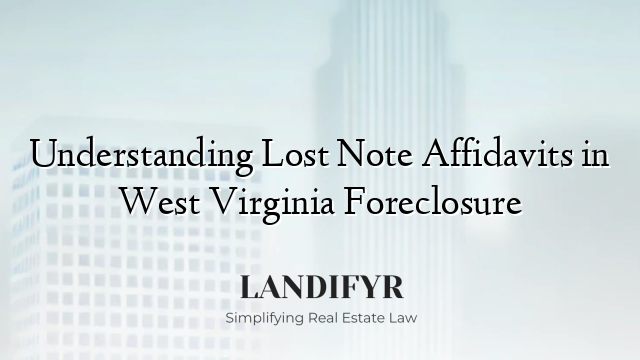 Understanding Lost Note Affidavits in West Virginia Foreclosure