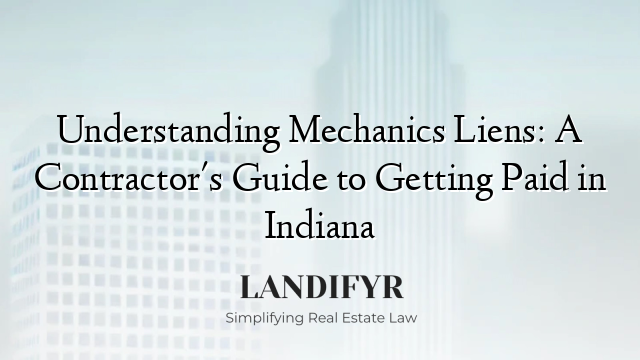 Understanding Mechanics Liens: A Contractor's Guide to Getting Paid in Indiana