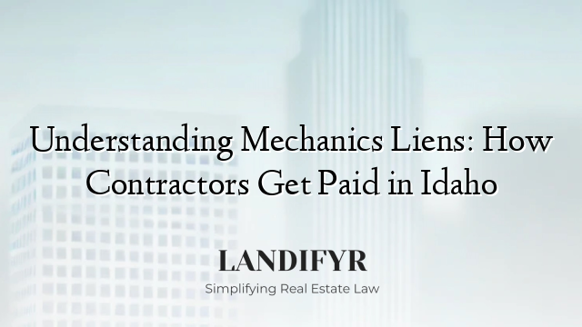 Understanding Mechanics Liens: How Contractors Get Paid in Idaho