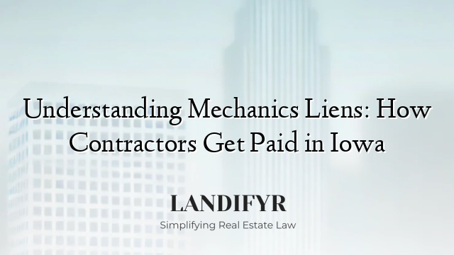 Understanding Mechanics Liens: How Contractors Get Paid in Iowa