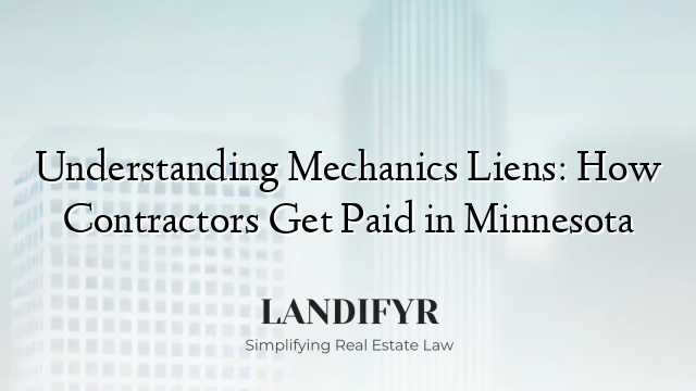 Understanding Mechanics Liens: How Contractors Get Paid in Minnesota