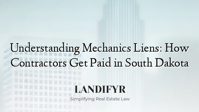 Understanding Mechanics Liens: How Contractors Get Paid in South Dakota