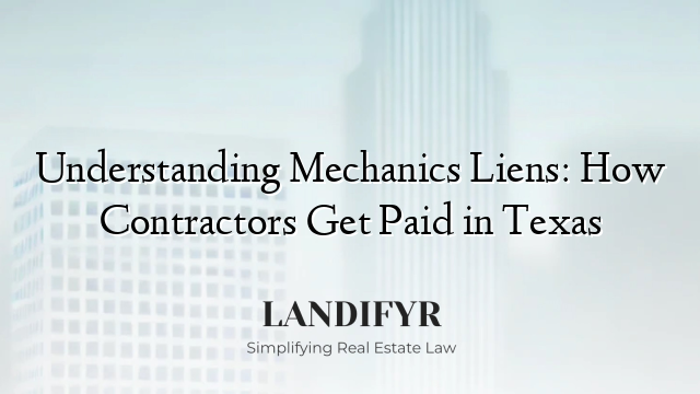 Understanding Mechanics Liens: How Contractors Get Paid in Texas