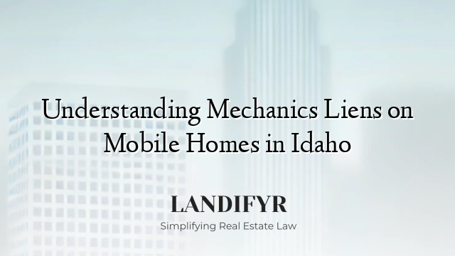 Understanding Mechanics Liens on Mobile Homes in Idaho