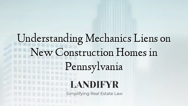 Understanding Mechanics Liens on New Construction Homes in Pennsylvania