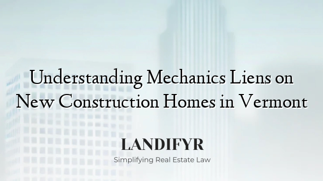Understanding Mechanics Liens on New Construction Homes in Vermont