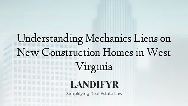 Understanding Mechanics Liens on New Construction Homes in West Virginia