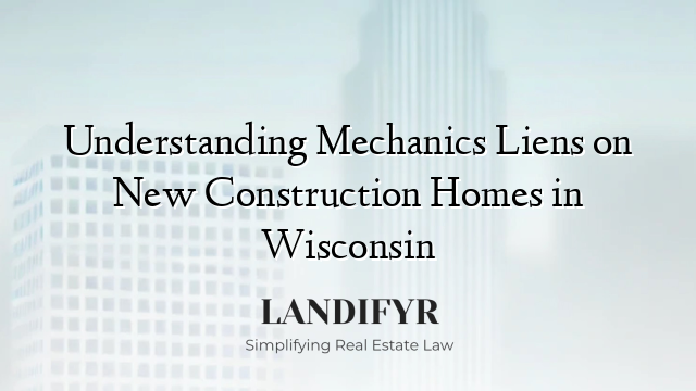 Understanding Mechanics Liens on New Construction Homes in Wisconsin