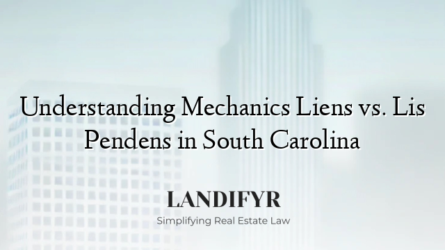 Understanding Mechanics Liens vs. Lis Pendens in South Carolina