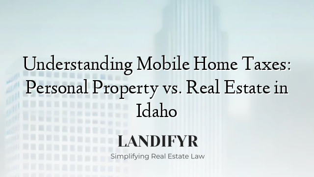 Understanding Mobile Home Taxes: Personal Property vs. Real Estate in Idaho