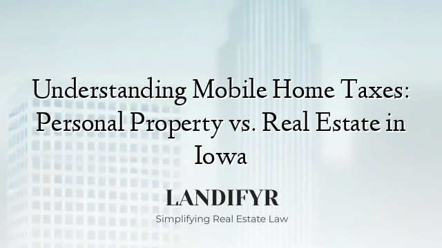 Understanding Mobile Home Taxes: Personal Property vs. Real Estate in Iowa
