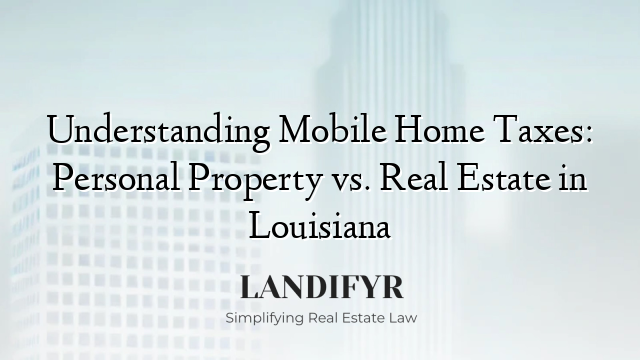 Understanding Mobile Home Taxes: Personal Property vs. Real Estate in Louisiana