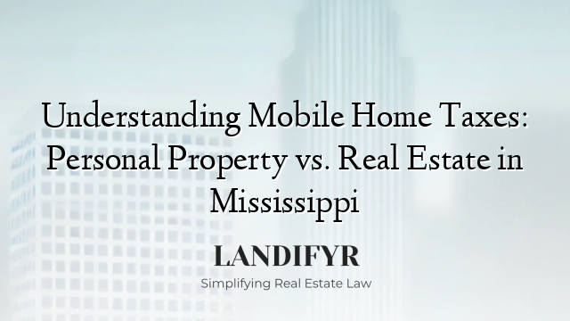 Understanding Mobile Home Taxes: Personal Property vs. Real Estate in Mississippi