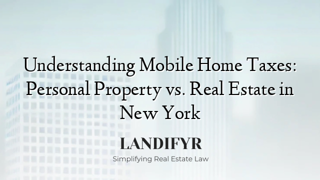 Understanding Mobile Home Taxes: Personal Property vs. Real Estate in New York