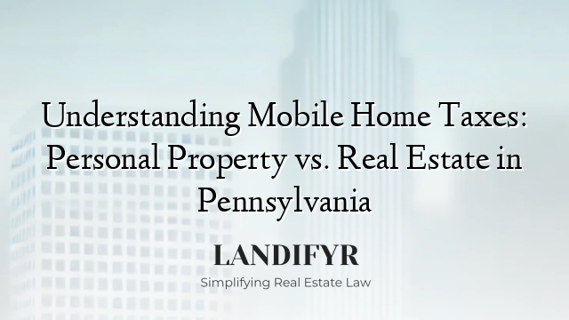 Understanding Mobile Home Taxes: Personal Property vs. Real Estate in Pennsylvania