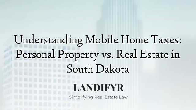Understanding Mobile Home Taxes: Personal Property vs. Real Estate in South Dakota