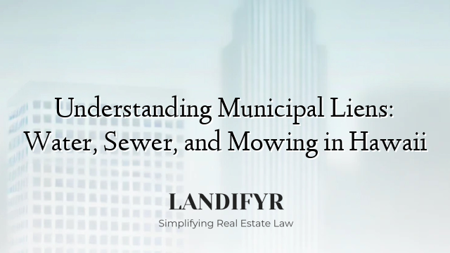 Understanding Municipal Liens: Water, Sewer, and Mowing in Hawaii