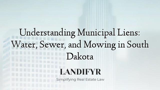Understanding Municipal Liens: Water, Sewer, and Mowing in South Dakota