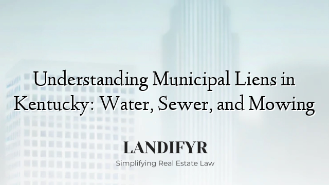 Understanding Municipal Liens in Kentucky: Water, Sewer, and Mowing