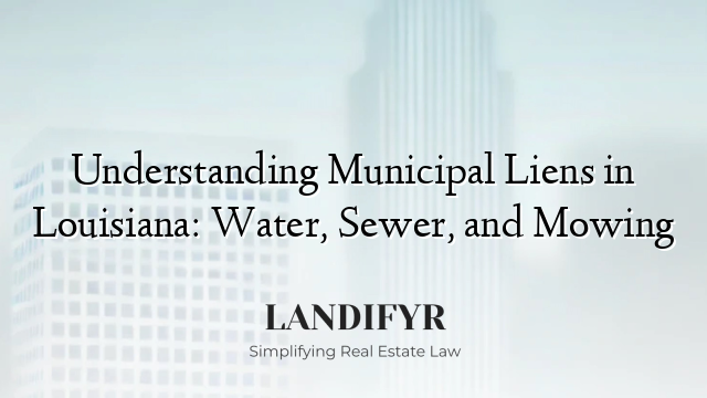 Understanding Municipal Liens in Louisiana: Water, Sewer, and Mowing