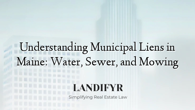 Understanding Municipal Liens in Maine: Water, Sewer, and Mowing