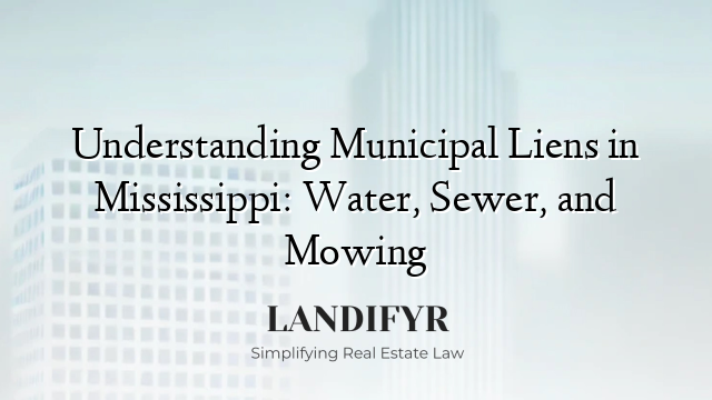Understanding Municipal Liens in Mississippi: Water, Sewer, and Mowing