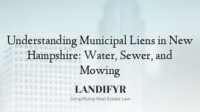 Understanding Municipal Liens in New Hampshire: Water, Sewer, and Mowing
